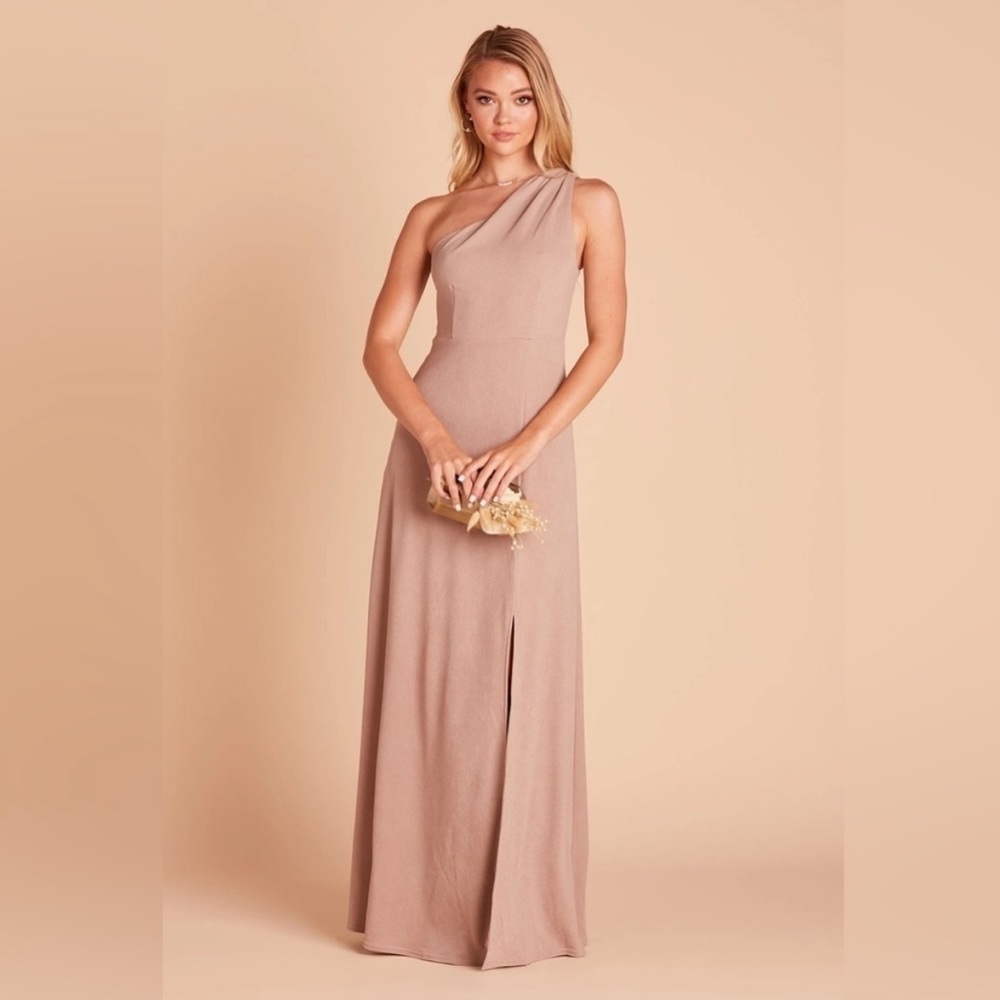 Birdy Grey - Kira (Crepe) Elegant One-Shoulder Taupe Dress